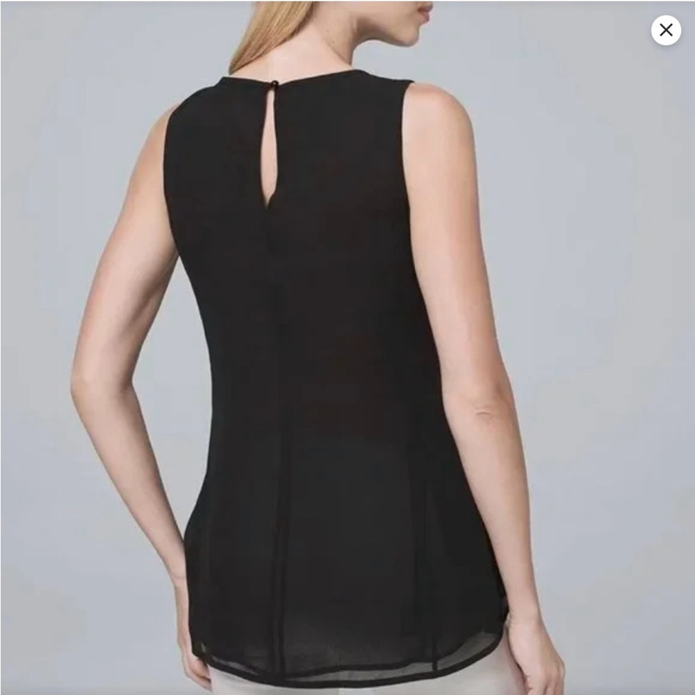 White House Black Market Black Embellished Tank Top - Picture 3 of 7